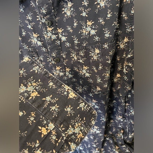 Denim & Supply Blue Floral Large Mens Ling Sleeve - Picture 6 of 6